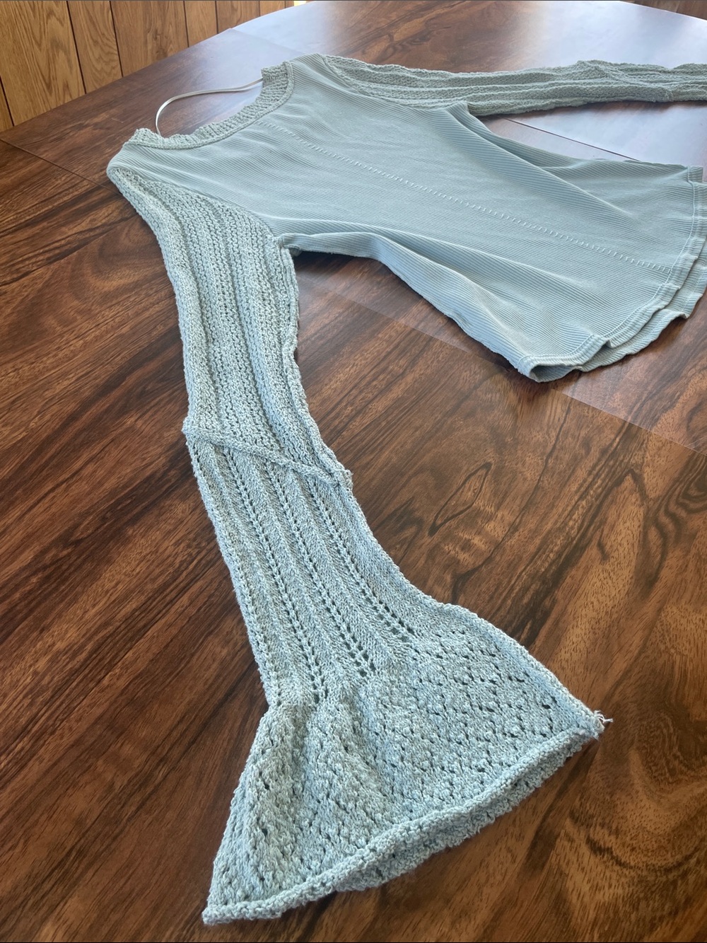 Free People Sage Knit-Trim Ribbed Long Sleeve Top - Picture 6 of 11